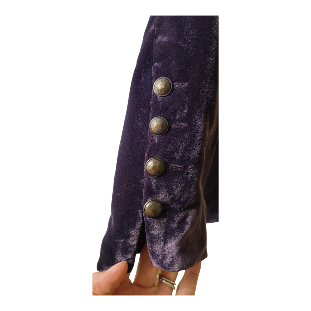 Free People Purple Velvet Blazer Jacket - Picture 9 of 13